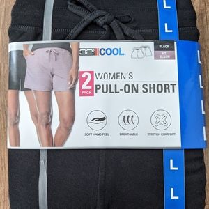 Large-Black&Pink, 32 Degrees Ladies' 2-Pack Shorts